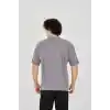 Unisex Jakar Kumaş Rahat Kol T-Shirt - Gri