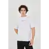 Unisex Jakar Kumaş Slim Fit T-Shirt - Beyaz