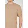 Unisex Jakar Kumaş Slim Fit T-Shirt - Kahverengi