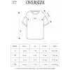 Unisex Oversize Taşlı Bisiklet Yaka T-Shirt - Beyaz