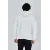Unisex Tam Fermuarlı Kapşonlu  SweatShirt - Beyaz