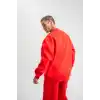 Uzun Kol Bisiklet Yaka Basic SweatShirt - Kırmızı
