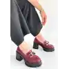 Winar Bordo Rugan Doldu Topuk Ayakkabı