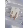 XUPİNG Rose Renk Zirkon Taşlı Geometrik Sallantılı Küpe
