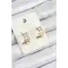 Xuping Zirkon Taşlı Baklava Model Gold Renk Kadın Küpe