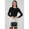 Yanı Büzgülü bluz siyah T4322