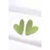 Yeşil Renk Mineli Kalp Küpe