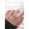 Yıldız Model Gold Renk Ayarlanabilir Yüzük