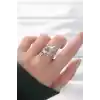 Yıldız Model Silver Renk Ayarlanabilir Yüzük