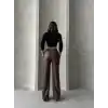 Zr deri palazzo pantolon kahve h24654
