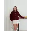 Zr model kaşe ceket bordo st255807