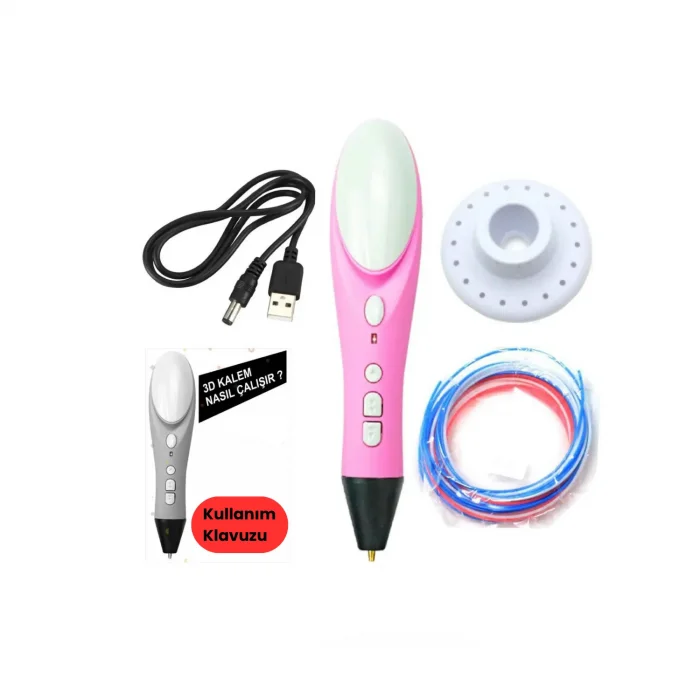 3D Kalem Yazıcı - Pembe - Filament Hediyeli