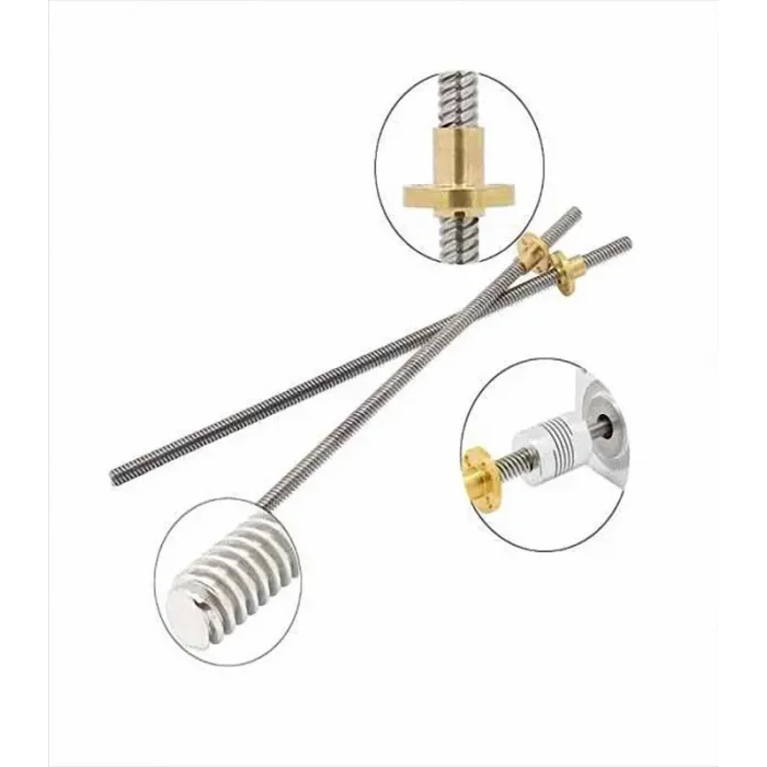 3D Yazıcı 400mm T8 Trapez Mil - 8 Hatve