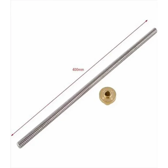 3D Yazıcı 400mm T8 Trapez Mil - 8 Hatve