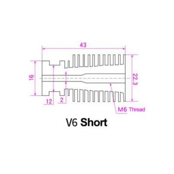 3D Yazıcı E3D V6 Direct Alüminyum Soğutucu Gövde (Radyatör) - 1.75mm