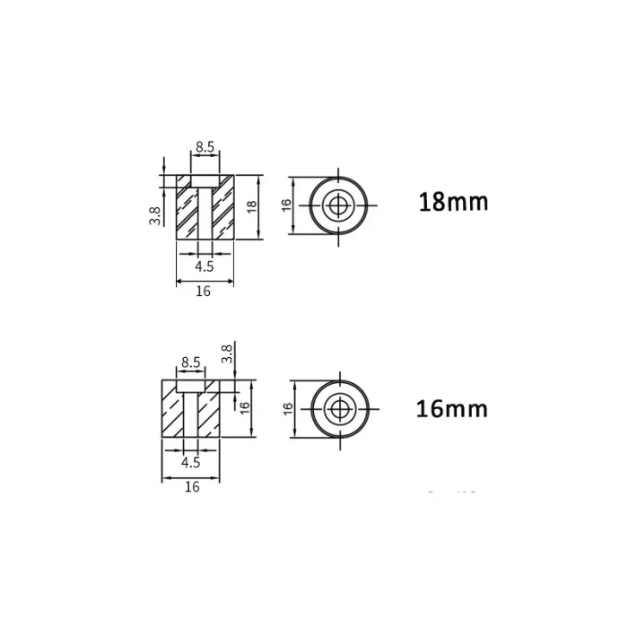 3D Yazıcı Isıtıcı Tabla Kalibrasyon/Tesviye Silikonu - 4 Adet - Creality Uyumlu - Siyah