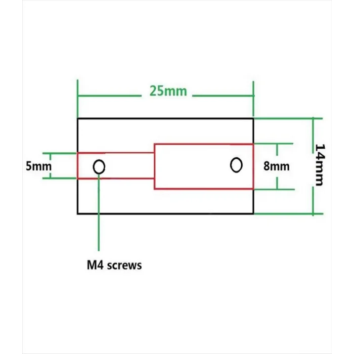 5x5x25mm Sabit Kaplin - 3D Yazıcı/CNC Uyumlu