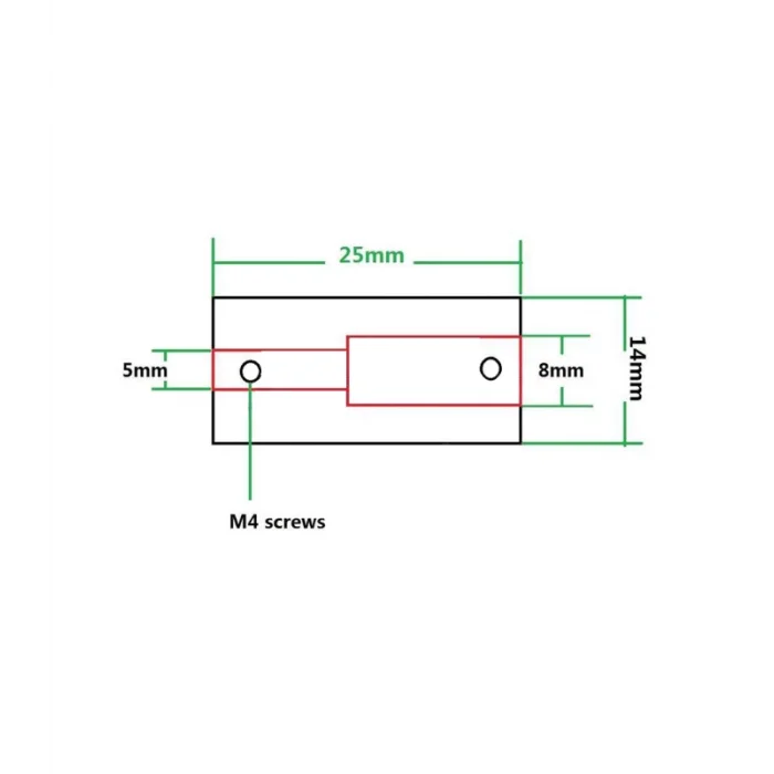 5x8x25mm Sabit Kaplin - 3D Yazıcı/CNC Uyumlu