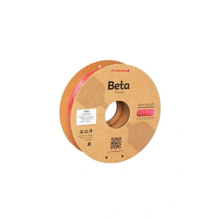 Beta TPU 95A Filament Şeffaf Ahududu Kırmızısı - 1.75mm