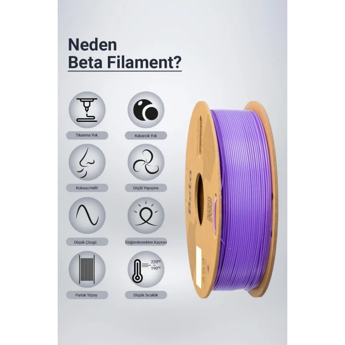 BETA Violet Mor PLA+ Filament - 1.75mm - 1 Kg