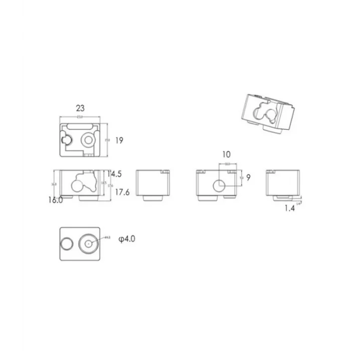 E3D V6 Alüminyum Isıtıcı Blok Silikon Çorap/Hotend Çorabı - Mavi