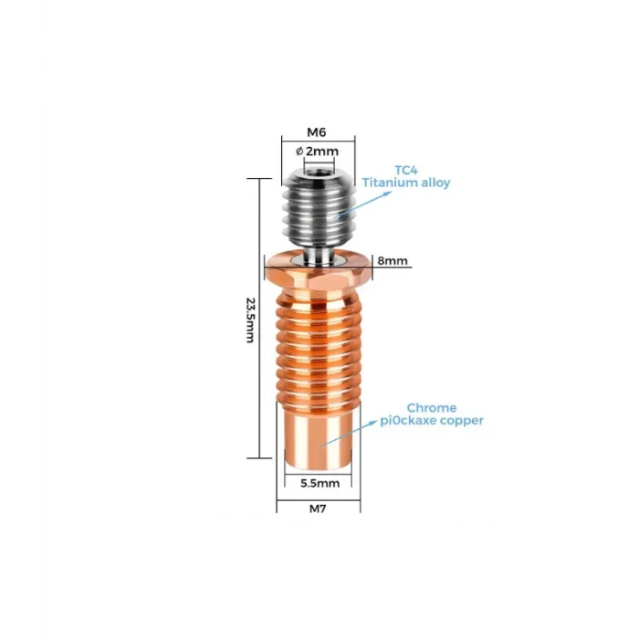E3D V6 Uyumlu Titanyum Alaşımlı Barel - M7x23mm
