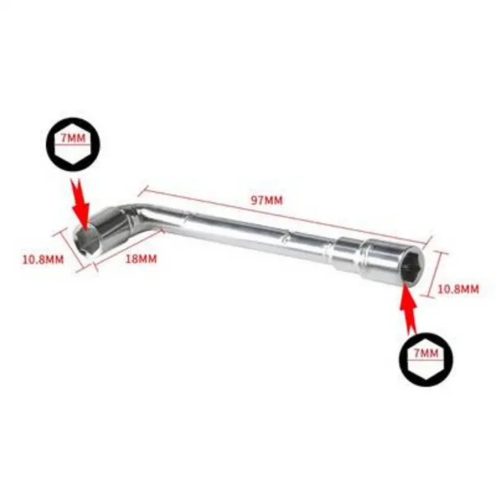 E3D/Volcano Nozzle Uyumlu 7mm L Şekilli Altıgen Nozzle Açma Anahtarı