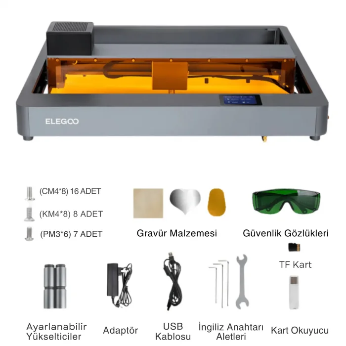 ELEGOO PHECDA Lazer Gravür ve Kesici 10W - Paket 1