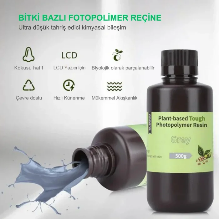 ELEGOO Plant-Based (Bitki Bazlı) Reçine - Gri - 1 Kg