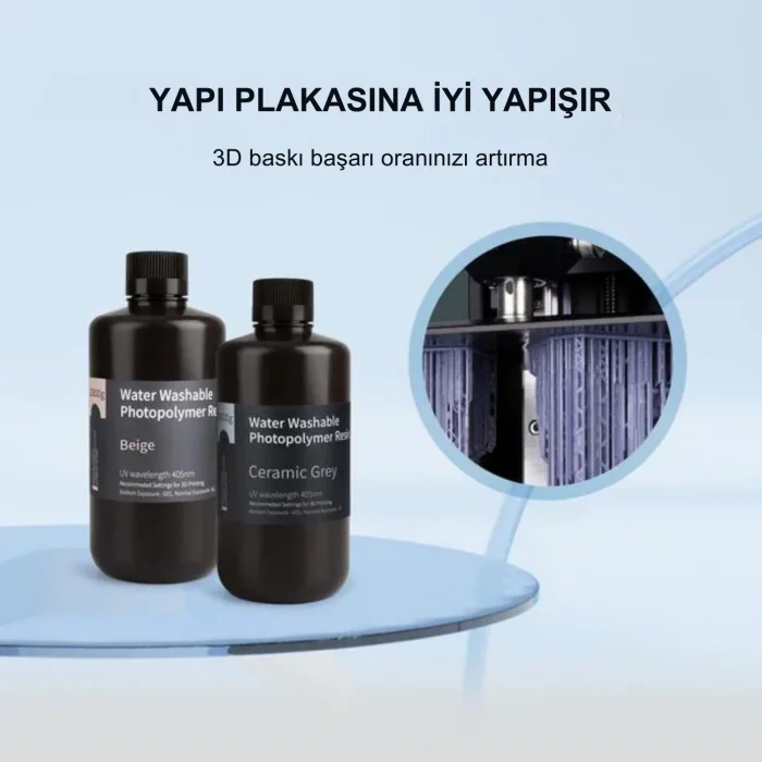 ELEGOO Suda Yıkanabilir Reçine - Seramik Gri - 1 Kg