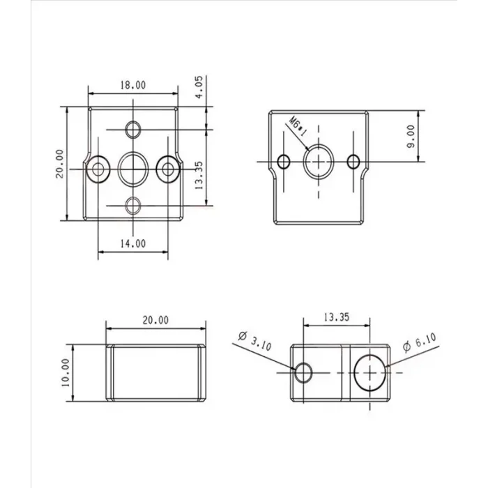 Orijinal Creality CR 6 Se/Max - Ender 3 Max Neo Isıtıcı Blok - Alüminyum