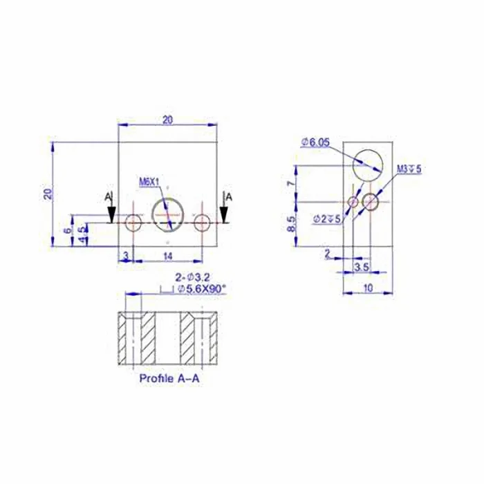Orijinal Creality MK8-CR10/Ender 3 Pro/V2 Isıtıcı Blok - 20x20x10mm(Sarı)
