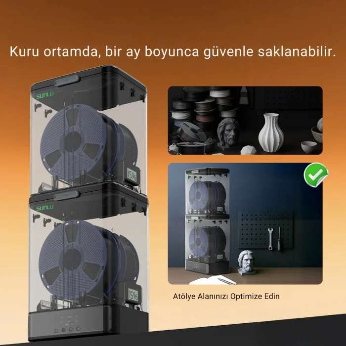 SUNLU FilaDryer SP2 Filament Kurutucu ve Modüler Saklama Kutusu