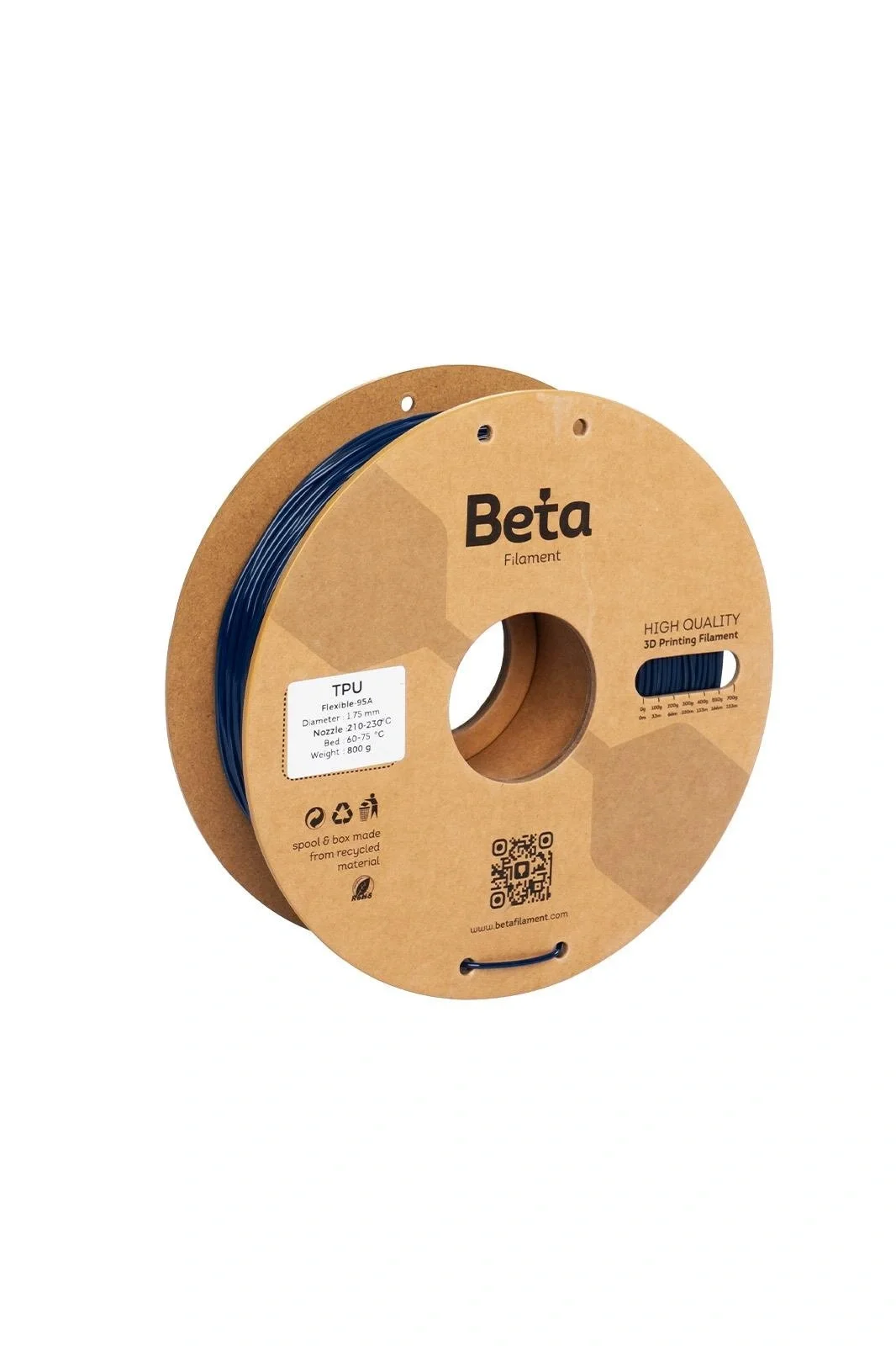 Beta TPU 95A Filament Lacivert - 1.75mm