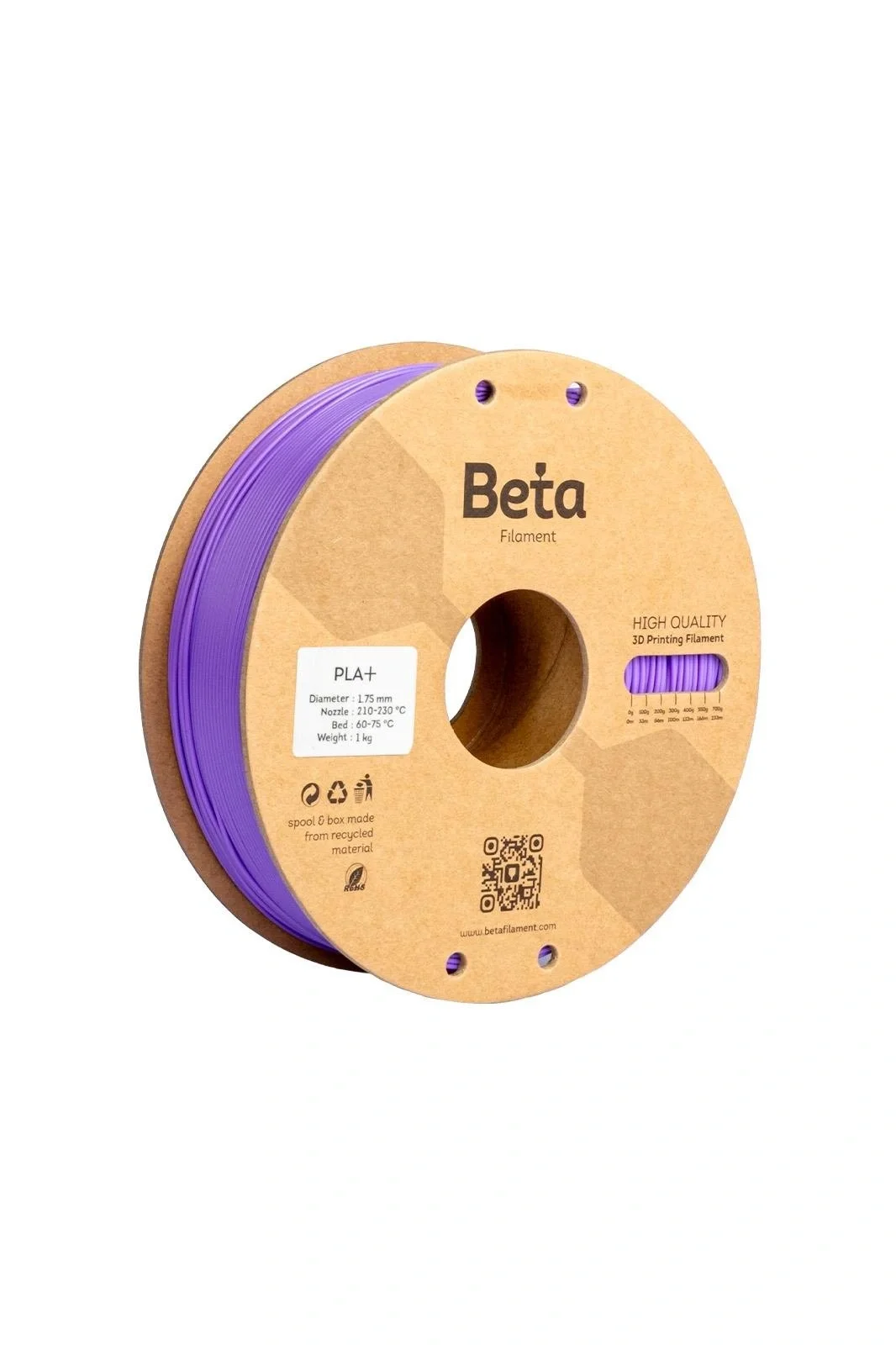 BETA Violet Mor PLA+ Filament - 1.75mm - 1 Kg