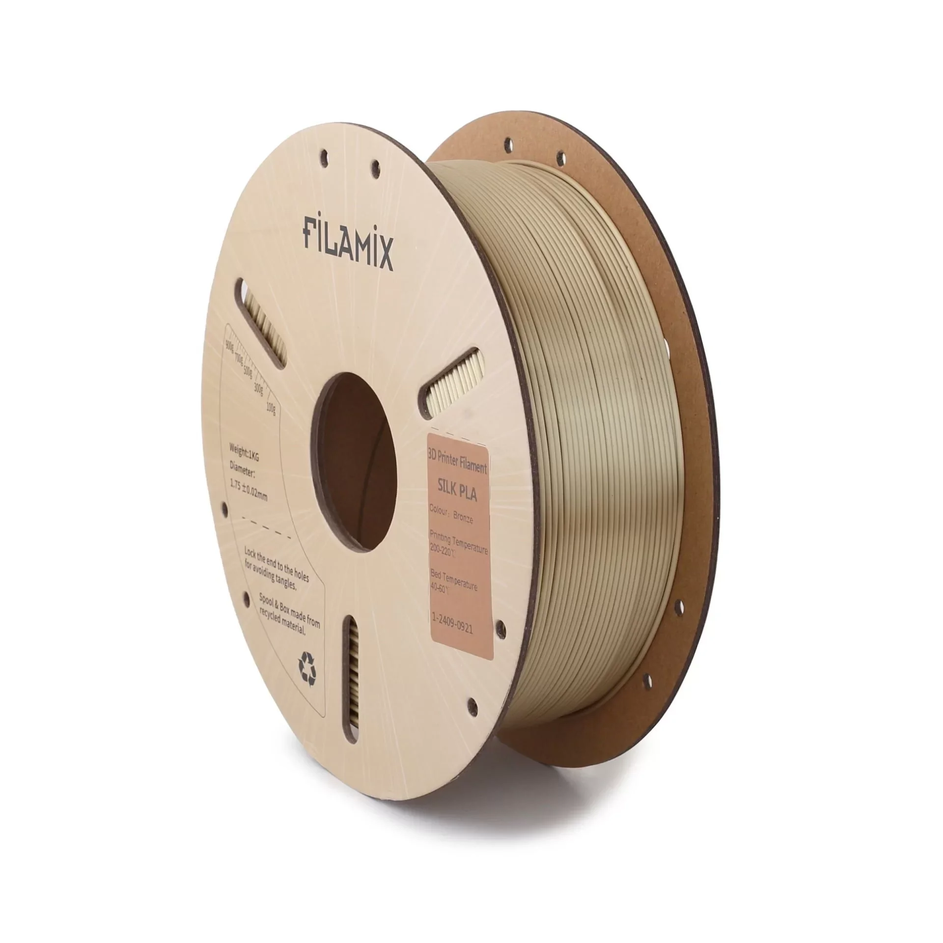 Filamix Bronze (Bronz) Silk PLA Filament – 1.75 mm, 1 Kg