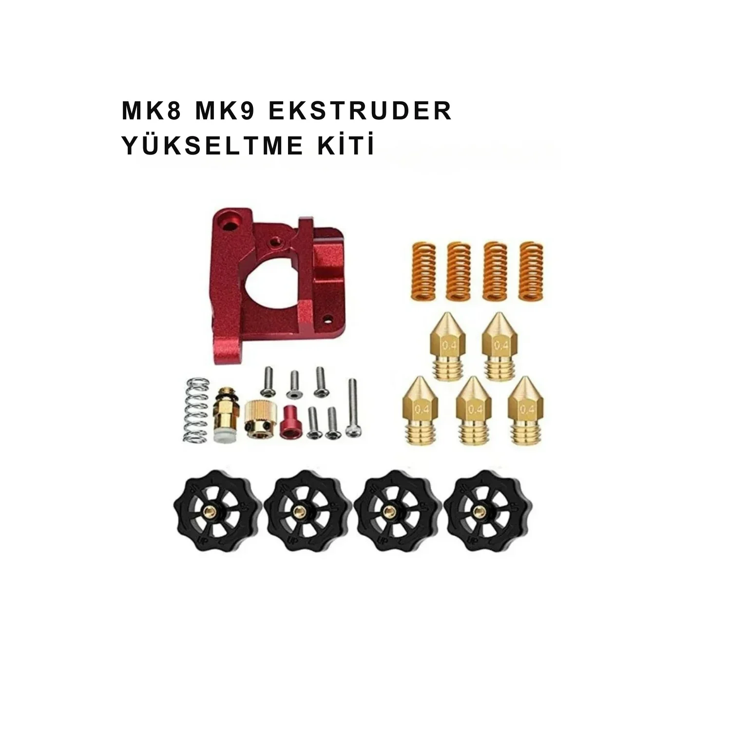 MK8 Red Extruder Left Hand (Sol El) - Upgrade Kit