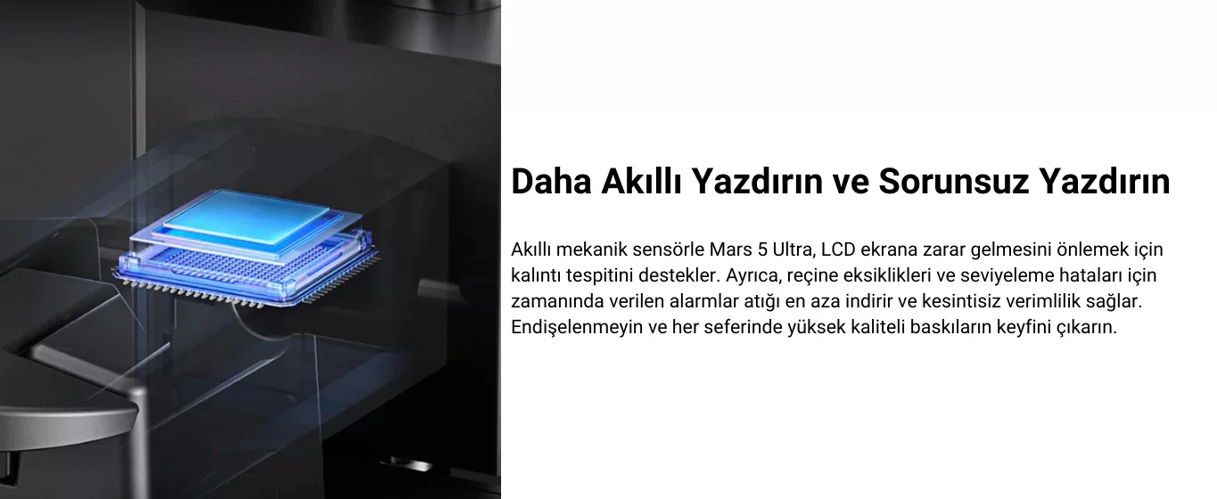 ELEGOO Mars 5 Ultra akıllı sensörlerle sorunsuz ve güvenli baskı
