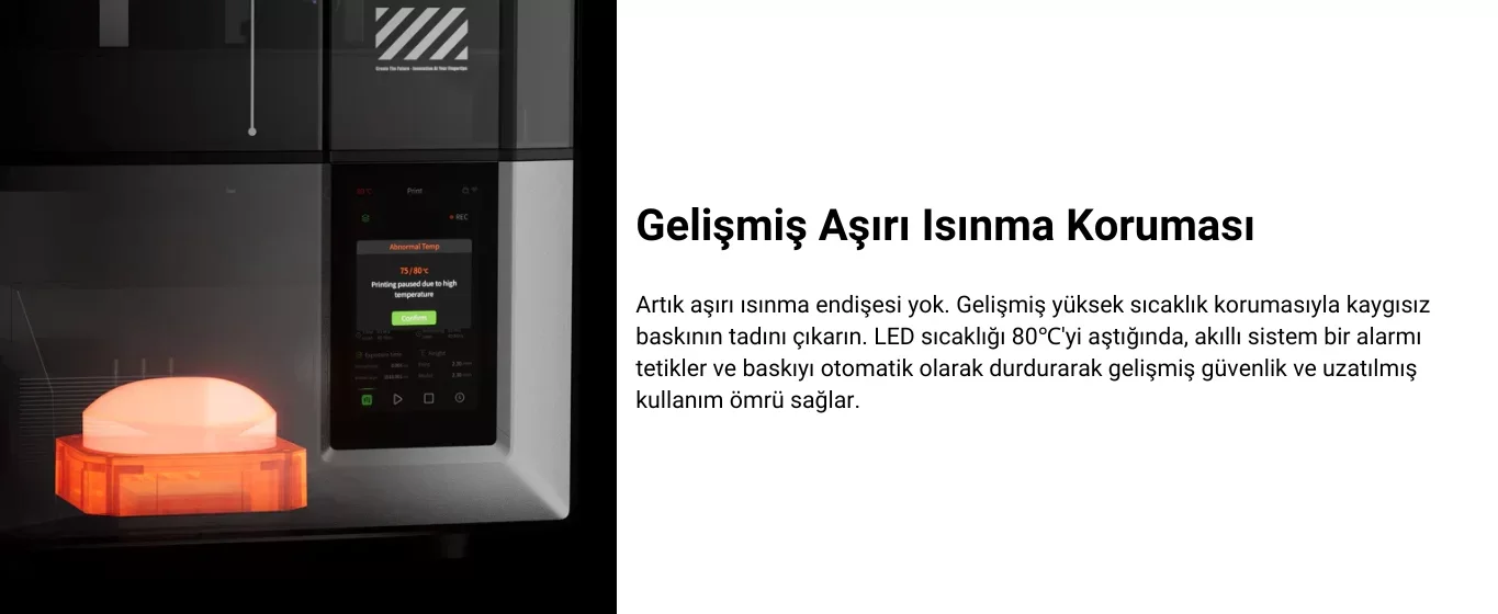 ELEGOO Mars 5 Ultra gelişmiş aşırı ısınma koruma sistemiyle güvenli baskı