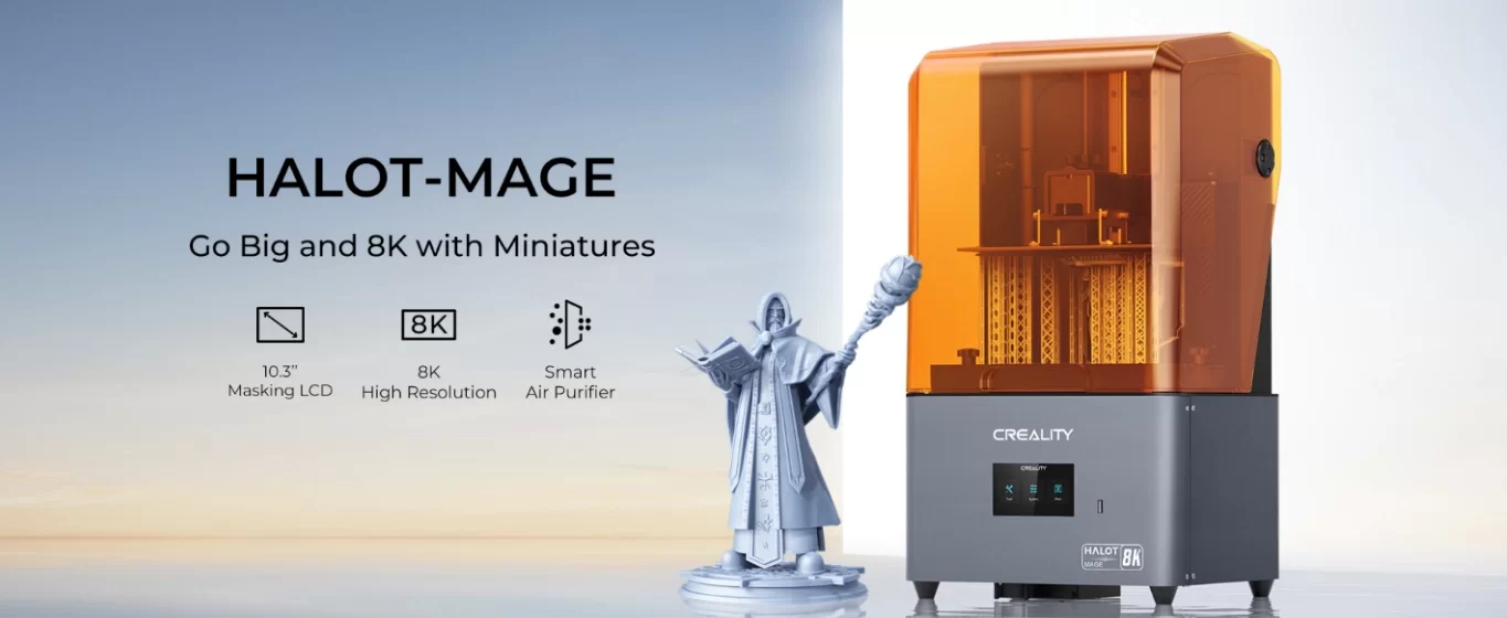 Creality HALOT-MAGE 8K Reçine 3D Yazıcı Akıllı Hava Temizleyici Büyük Boyutlu SLA Yazıcı 10.3 LCD Ekran