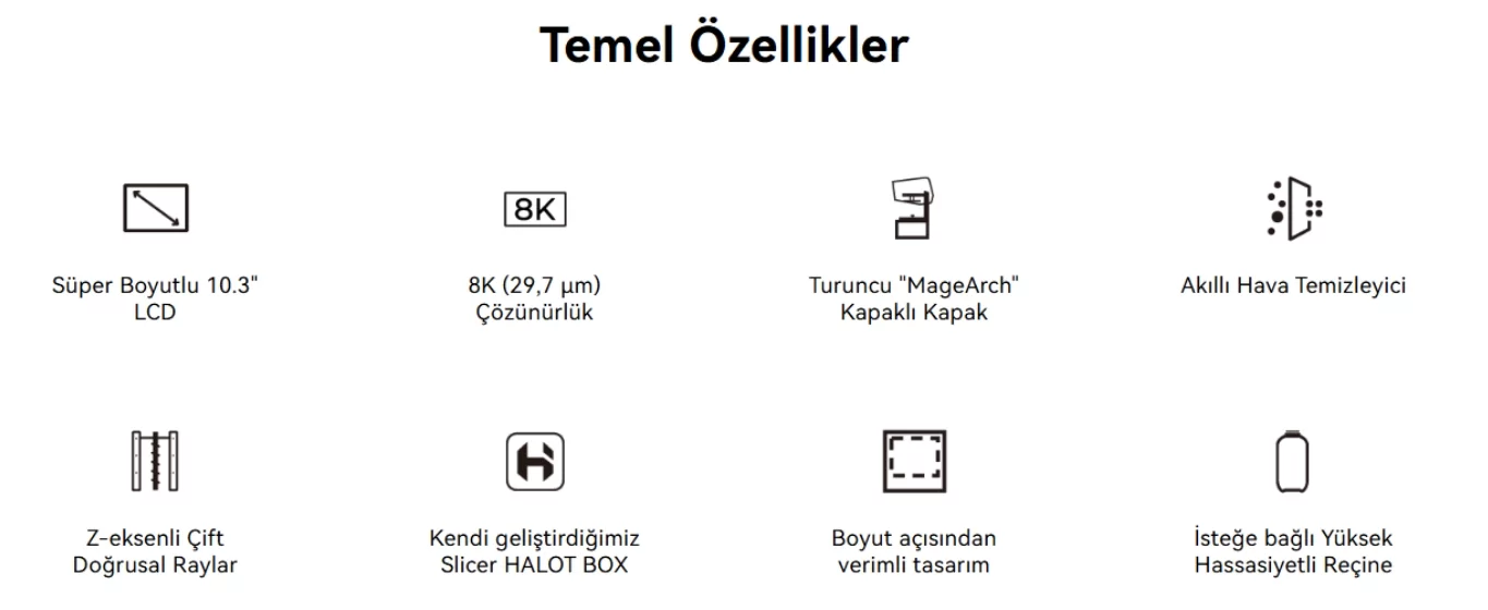 Creality HALOT-MAGE 8K Reçine 3D Yazıcı Akıllı Hava Temizleyici Büyük Boyutlu SLA Yazıcı 10.3 LCD Ekran