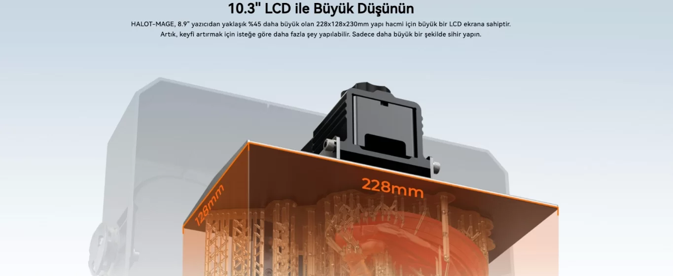 Creality HALOT-MAGE 8K Reçine 3D Yazıcı Akıllı Hava Temizleyici Büyük Boyutlu SLA Yazıcı 10.3 LCD Ekran