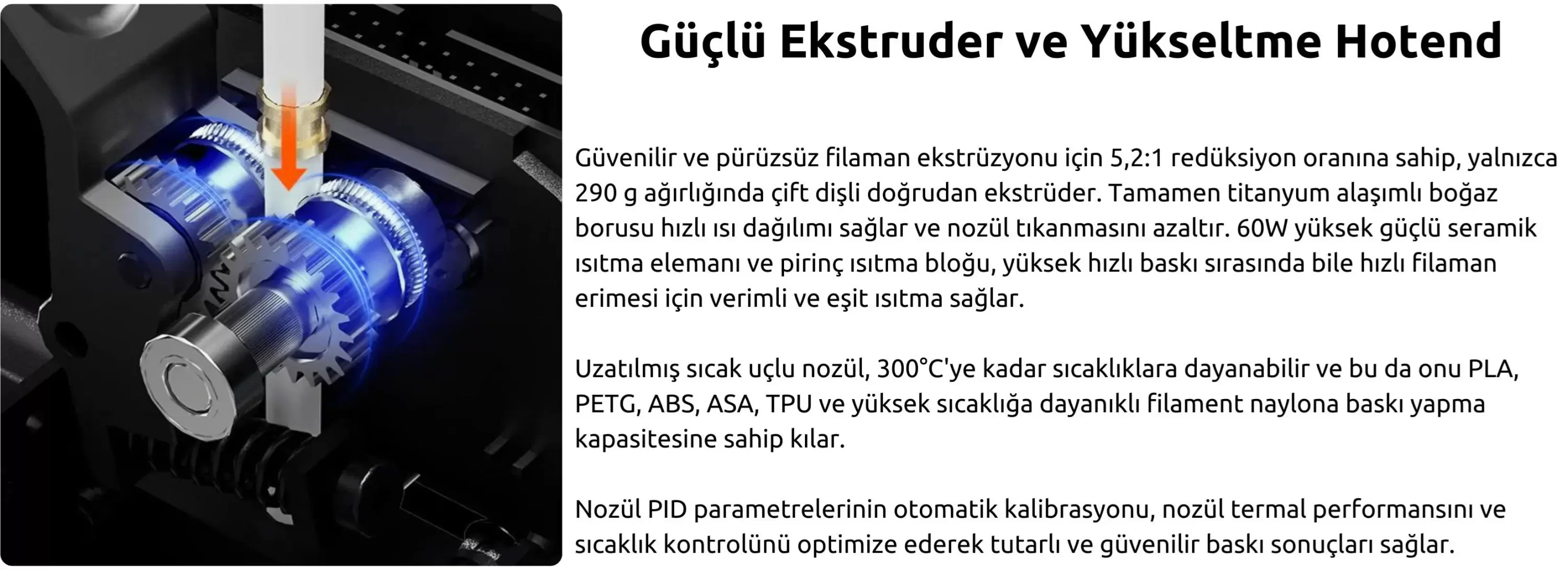 ELEGOO Neptune 4 Max 3D Yazıcı 300 Derece' ye Ulaşabilen Hotend Sıcaklığı ELEGOO Neptune 4 Max 3D Yazıcı 300 Derece Hotend Sıcaklığı