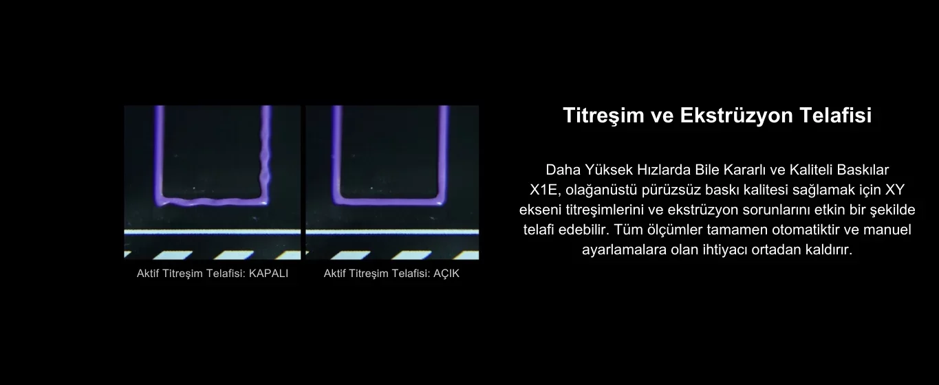 Bambu Lab XE1 Combo 3D Yazıcı - Titreşim ve Extrüzyon Telafisi Bambu Lab XE1 Combo 3D Yazıcı Titreşim ve Extrüzyon Telafisi