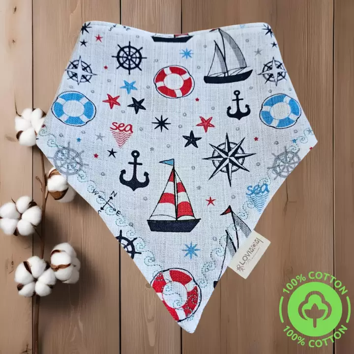2li Paket Premium %100 Pamuk Ekstra Soft 2 Kat Müslin Bebek Fuları Salya & Mama Önlüğü 3 Çıtçıtlı - Sunshine + Sailor