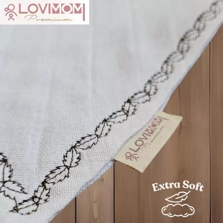 2li Paket Premium %100 Pamuk Ekstra Soft 2 Kat Müslin Bebek Fuları Salya & Mama Önlüğü 3 Çıtçıtlı
