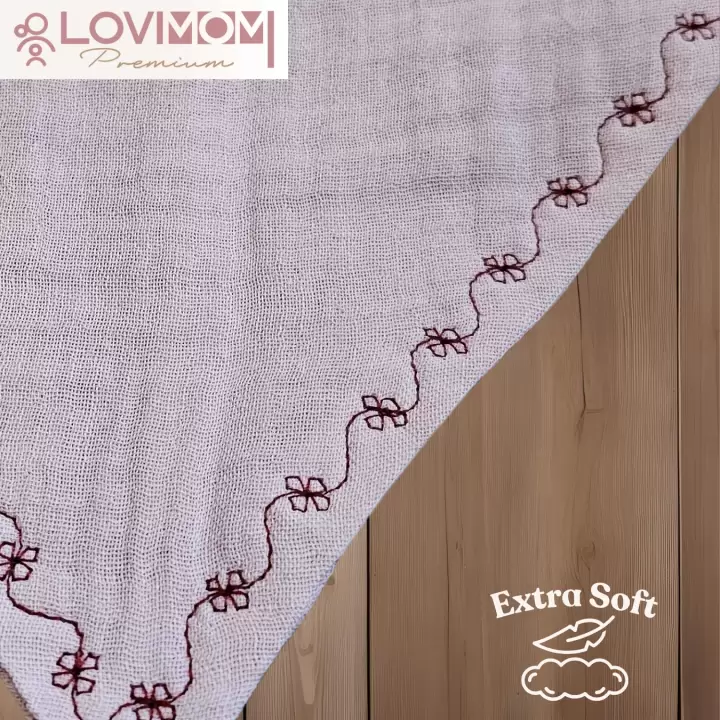2li Paket Premium %100 Pamuk Ekstra Soft 2 Kat Müslin Bebek Fuları Salya & Mama Önlüğü 3 Çıtçıtlı