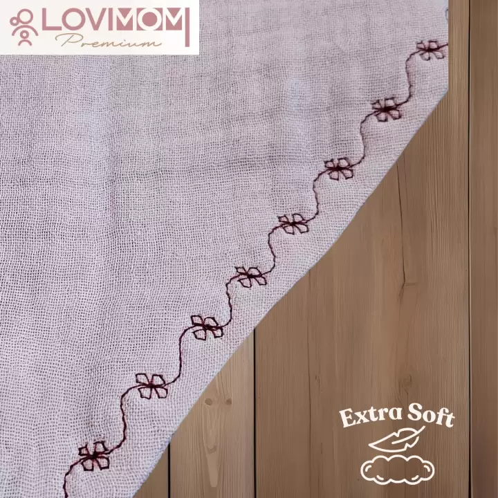 2li Paket Premium %100 Pamuk Ekstra Soft 2 Kat Müslin Bebek Fuları Salya & Mama Önlüğü 3 Çıtçıtlı - Dream + Pinkone