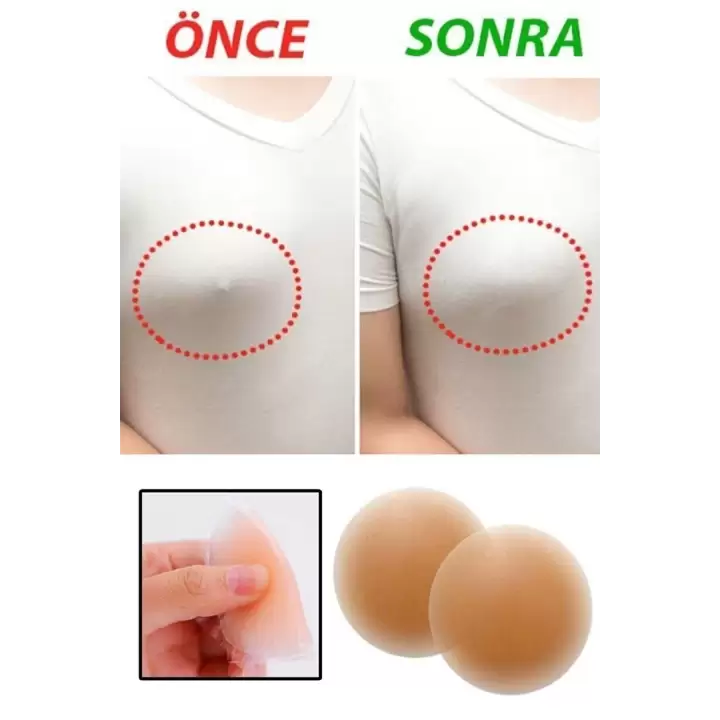 Pembe Silikon Göğüs Ucu Kapatıcı Gizleyici Bant Aparat Nipple Pad