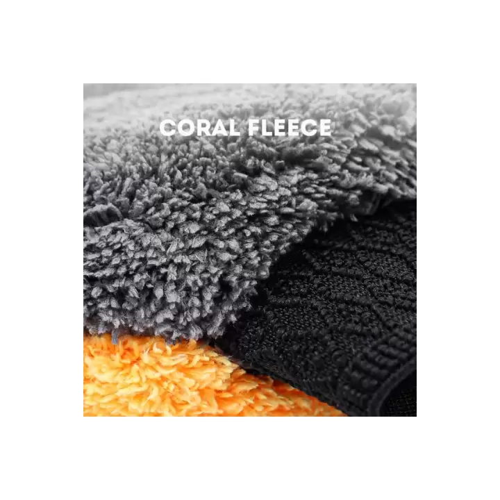 Çift Taraflı Mikrofiber Polar Araba Yıkama Eldiveni – Yumuşak Mercan Polar, Çizik Önleyici 1 Adet